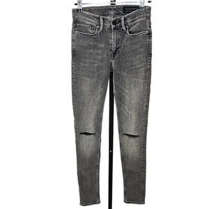All Saints Womens Grace Slashed  Skinny Jeans Gray Wash Size 24